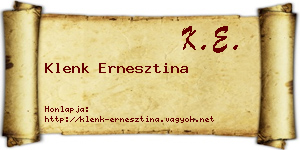 Klenk Ernesztina névjegykártya